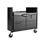 Rubbermaid 2-Shelf Plastic/Poly Mobile Utility Cart with Swivel Wheels, Black (FG345700BLA)~#|#~sp43813100_sc7