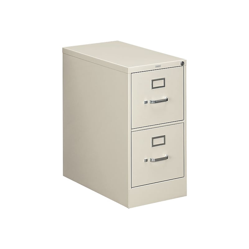 HON 310 Series 2-Drawer Vertical File Cabinet, Letter Size, Lockable, 29"H x 15"W x 26.5"D, Putty  (HON312PL) image 1