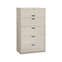 HON Brigade 600 Series 5-Drawer Lateral File Cabinet, Locking, Letter/Legal, Gray, 42"W (H695.L.Q)~#|#~sp43813123_sc7