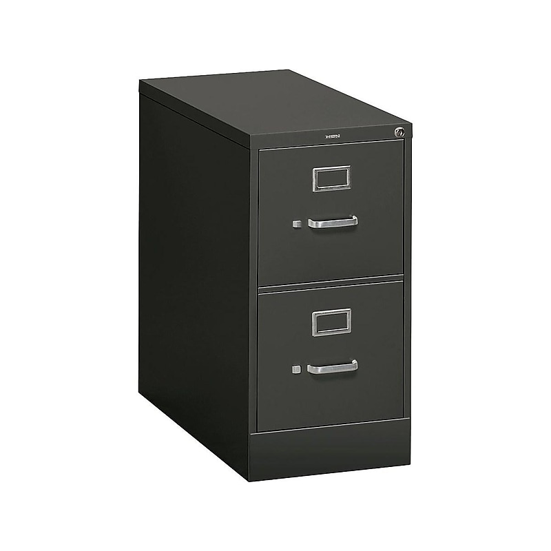 HON 310 Series 2-Drawer Vertical File Cabinet, Letter Size, Lockable, 29"H x 15"W x 26.5"D, Black (HON312PP) image 1