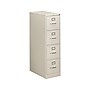 HON 310 Series 4-Drawer Vertical File Cabinet, Letter Size, Lockable, 52"H x 15"W x 26.5"D, Light Gray  (HON314PQ)~#|#~sp43813135_sc7