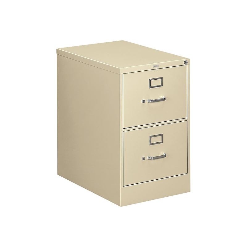 HON 310 Series 2-Drawer Vertical File Cabinet, Legal Size, Lockable, 29"H x 18.25"W x 26.5"D, Putty (HON312CPL) image 1