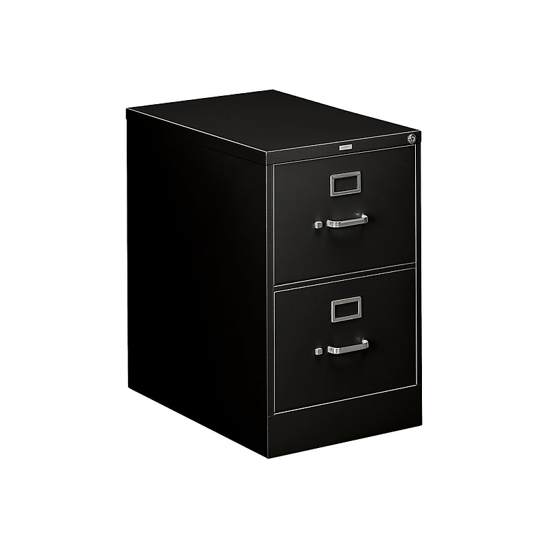 HON 310 Series 2-Drawer Vertical File Cabinet, Legal Size, Lockable, 29"H x 18.25"W x 26.5"D, Black (HON312CPP) image 1
