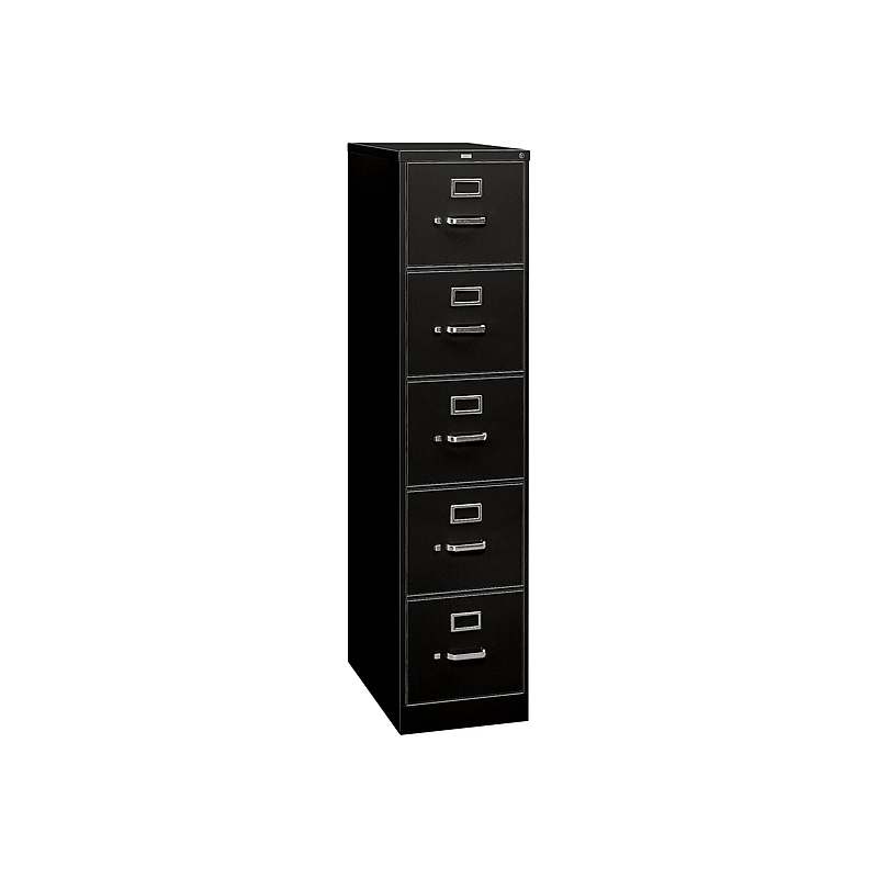 HON 310 Series 5-Drawer Vertical File Cabinet, Legal Size, Lockable, 60"H x 18.25"W x 26.5"D, Black (HON315CPP) image 1