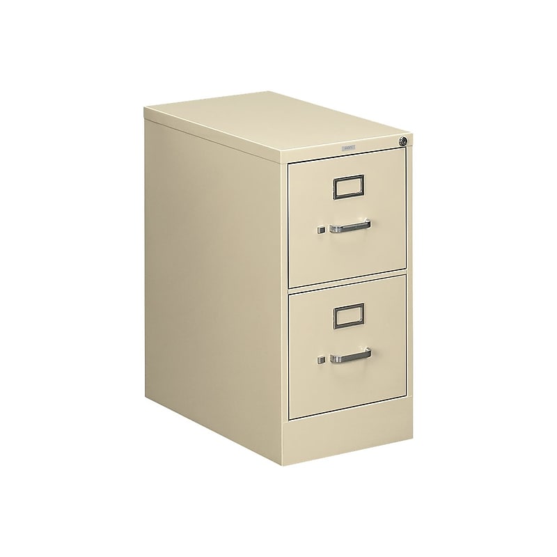 HON 510 Series 2-Drawer Vertical File Cabinet, Locking, Letter, Putty/Beige, 25"D (HON512PL) image 1