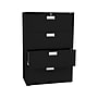 HON Brigade 600 Series 4-Drawer Lateral File Cabinet, Letter/Legal Size, Lockable, 52"H x 36"W x 18"D, Black (HON684LP)~#|#~sp43813185_sc7
