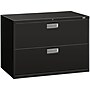 HON Brigade 600 Series 2-Drawer Lateral File Cabinet, Locking, Letter/Legal, Black, 42"W (H692.L.P)~#|#~sp43813189_sc7