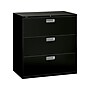HON Brigade 600 Series 3-Drawer Lateral File Cabinet, Locking, Letter/Legal, Black, 42"W (H693.L.P)~#|#~sp43813192_sc7