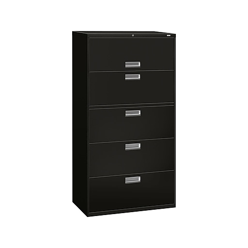 Shop Staples For Hon Brigade 5 Drawer Lateral File Black Letter