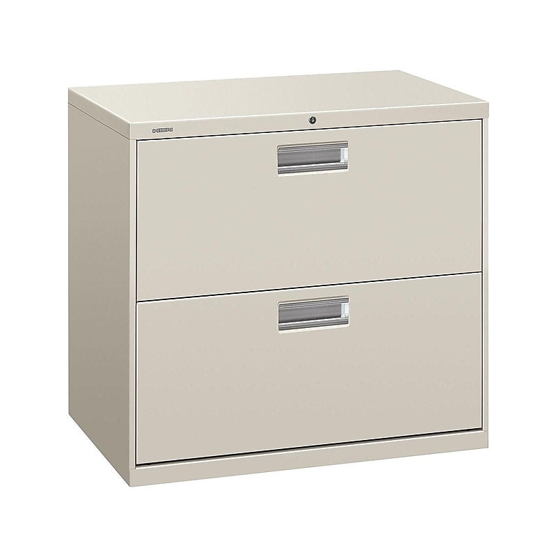 HON Brigade 600 Series 2-Drawer Lateral File Cabinet, Locking, Letter/Legal, Gray, 30"W (H672.L.Q) image 1