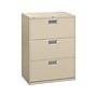 HON Brigade 600 Series 3-Drawer Lateral File Cabinet, Locking, Letter/Legal, Putty/Beige, 30"W (H673.L.L)~#|#~sp43813207_sc7