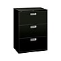 HON Brigade 600 Series 3-Drawer Lateral File Cabinet, Locking, Letter/Legal, Black, 30"W (H673.L.P)~#|#~sp43813208_sc7