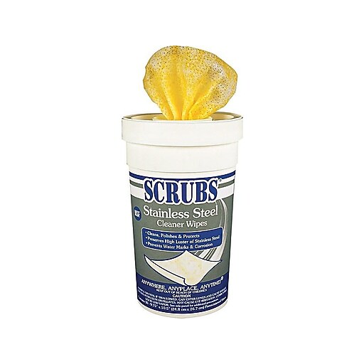 Scrubs Stainless Steel Cleaner Wipes, Citrus, 30/Pack (91930) Staples