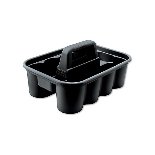 Rubbermaid Commercial 8-Compartment Caddy, Black Plastic