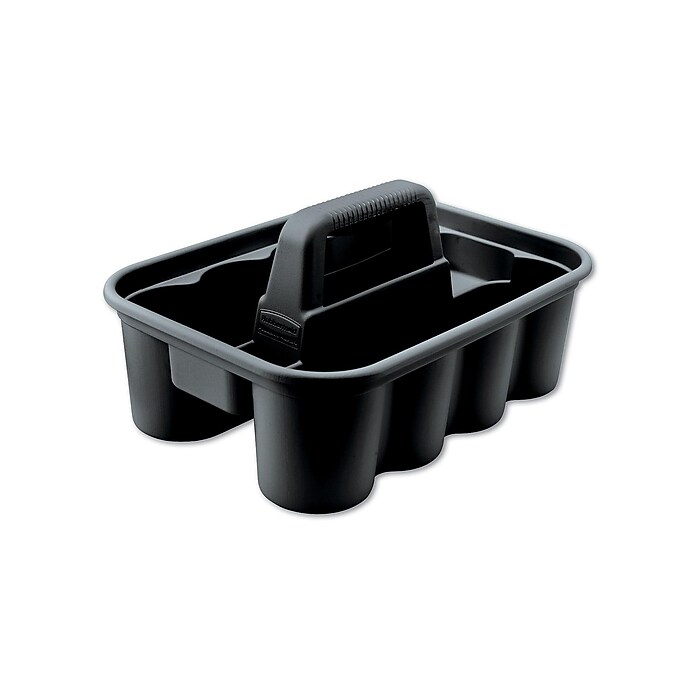 Rubbermaid Commercial 8-Compartment Caddy, Black Plastic