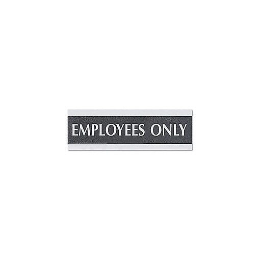 Headline Century Series Employees Only Indoor Door Sign, 9"L x 3"H