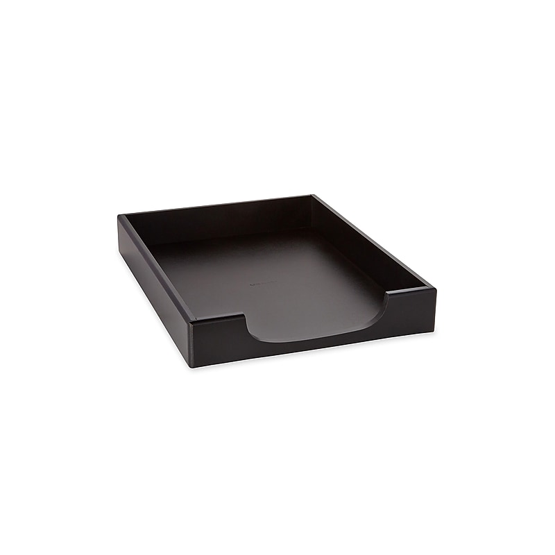 Rolodex Wood Tones Front Loading Letter Tray, Black (62523) image 1