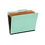 Staples Pressboard Classification Folders, 2/5-Cut Top Tab, Letter Size, 3 Dividers, Green, 20/Box (614453/98755SB)~#|#~sp43813626_sc7