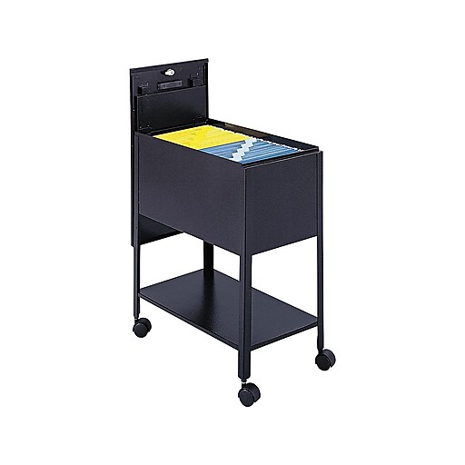 Safco Metal Mobile File Cart with Lockable Wheels, Black (5362BL) Staples