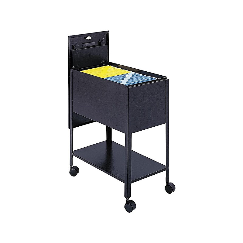 Safco Metal Mobile File Cart with Lockable Wheels, Black (5362BL) image 1