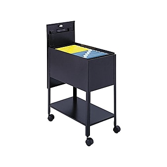 Safco Metal Mobile File Cart with Lockable Wheels, Black (5362BL)