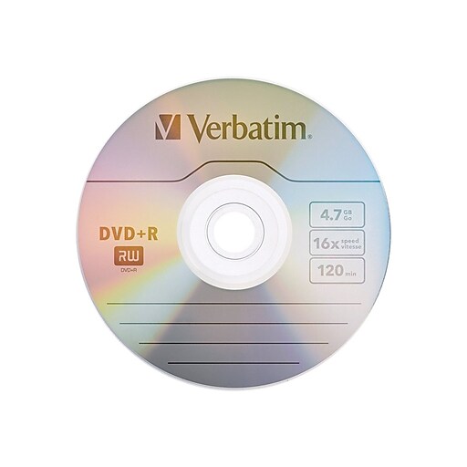 Shop Staples for Verbatim DVD+R Recordable Disc Spindle, 4.7GB, 120