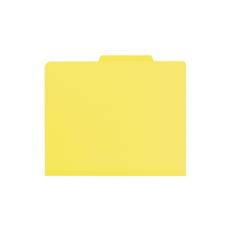 Smead 50% Recycled Card Stock Heavy Duty Classification Folders, 2" Expansion, Letter Size, 2 Dividers, Yellow, 10/Box (14004) image 1