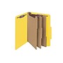 Smead Pressboard Classification Folders with SafeSHIELD Fasteners, 3" Expansion, Letter Size, 3 Dividers, Yellow, 10/Box (14098)~#|#~sp43813992_sc7
