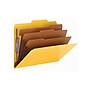 Smead Pressboard Classification Folders with SafeSHIELD Fasteners, 3" Expansion, Letter Size, 3 Dividers, Yellow, 10/Box (14098)~#|#~sp43813993_sc7
