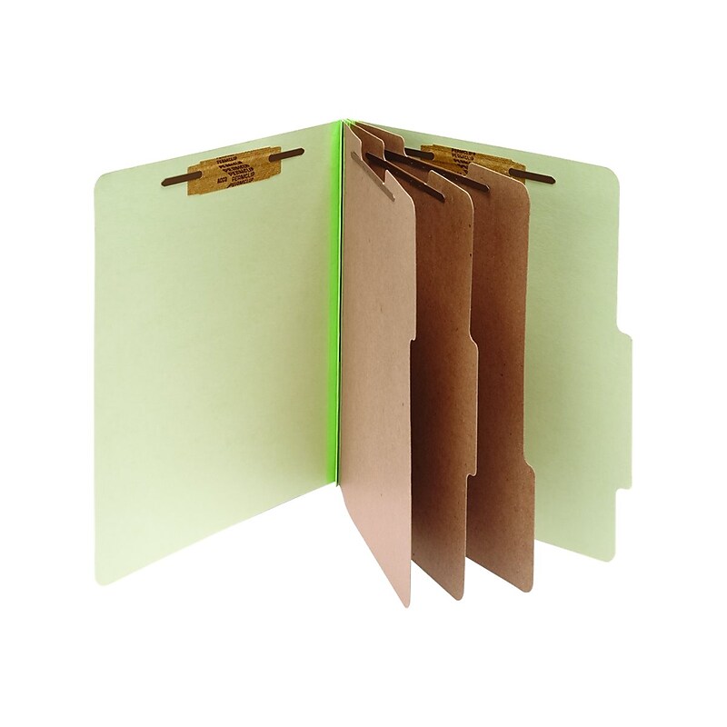 ACCO Pressboard Classification Folder, 3-Dividers, 4" Expansion, Letter Size, Leaf Green, 10/Box (ACC15048) image 1