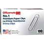 Officemate Premium Paper Clips, #1, Silver, 100/Box, 10 Boxes/Pack (99916)~#|#~sp43814073_sc7