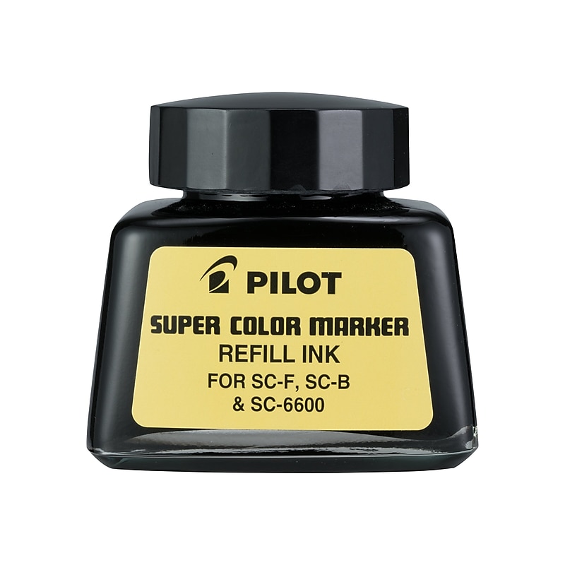 Pilot Super Color Permanent Marker Bottled Ink Refill, Black Ink (43500) image 1