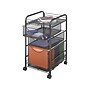 Safco Onyx Mesh Mobile File Cart with Lockable Wheels, Black (5213BL)~#|#~sp43814129_sc7