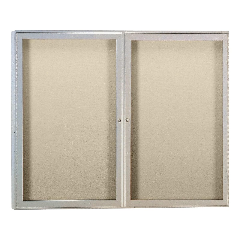Ghent Vinyl Enclosed Bulletin Board, Satin Frame, 3'H x 4'W (PA23648VX-181) image 1