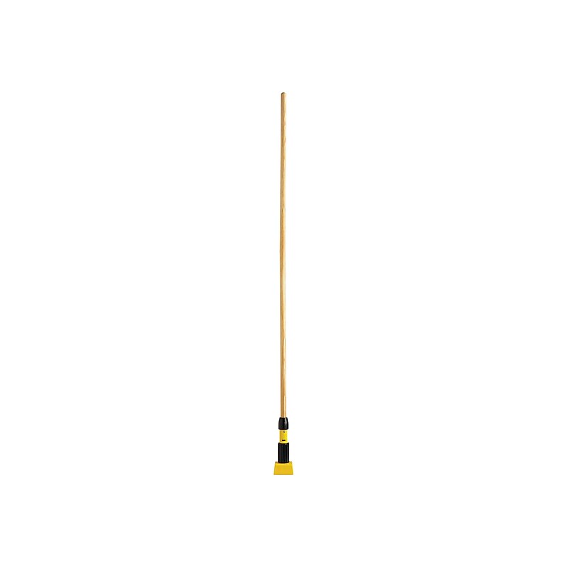 Rubbermaid Gripper 60" Wood Wet Mop Handle, Yellow/Natural (FGH216000000) image 1