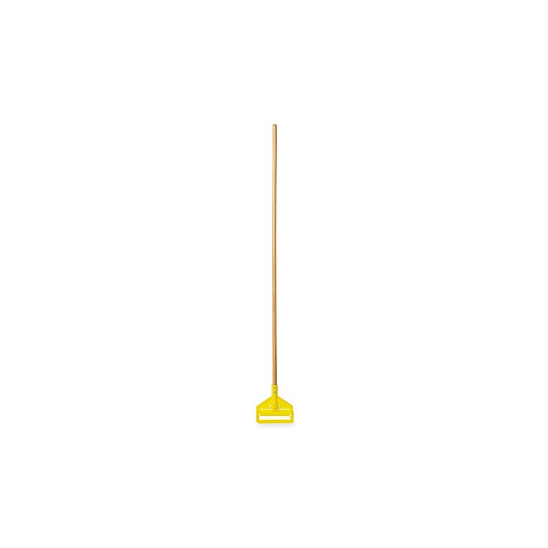 Rubbermaid Invader 60" Wood Wet Mop Handle, Yellow/Natural (FGH116000000) image 1