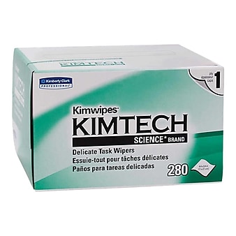 KIMTECH SCIENCE KIMWIPES Delicate Task Durable Fibers Wipers, White, 280/Box (34155)