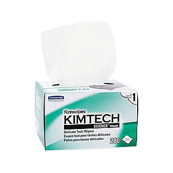 KIMTECH SCIENCE KIMWIPES Delicate Task Durable Fibers Wipers, White, 280/Box (34155)