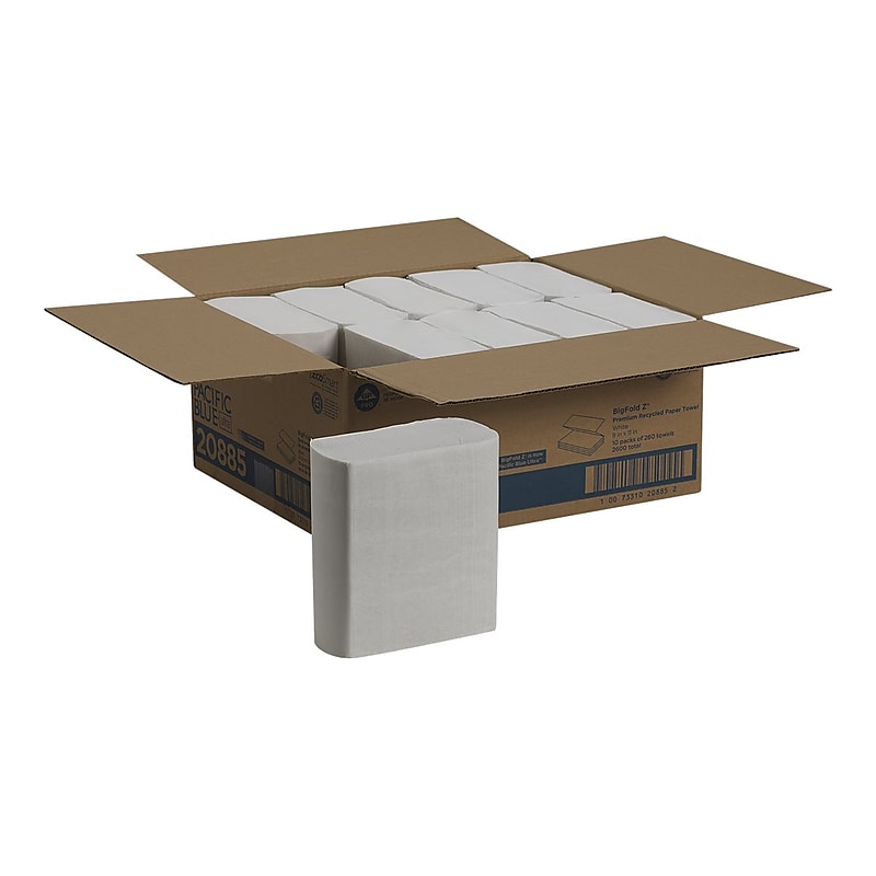 Pacific Blue Ultra Z-Fold Multifold Paper Towels, 1-ply, 260 Sheets/Pack, 10 Packs/Carton (20885) image 1