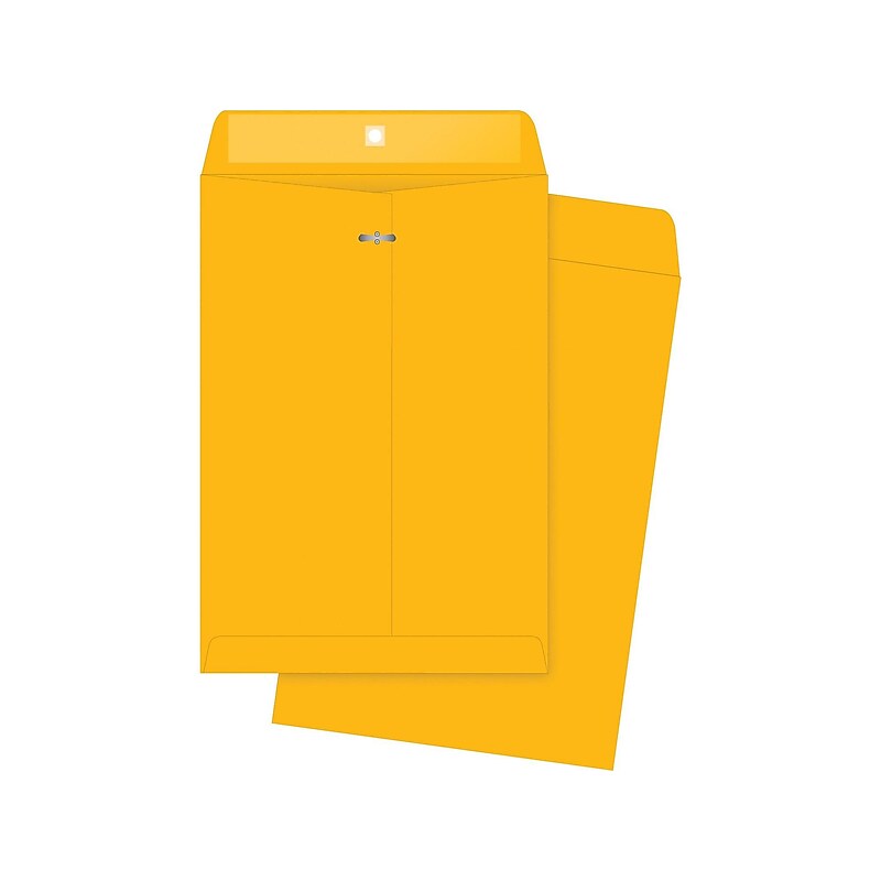 Quality Park Clasp & Moistenable Glue Kraft Catalog Envelopes, 7" x 10", Brown Kraft, 100/Box (QUA37868) image 1