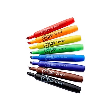 Mr. Sketch Scented Water Based Markers, Chisel, Assorted Colors, 8/Box (1905070)