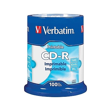 Verbatim Music 96155 52x CD-R, Silver, 25/Pack | Staples
