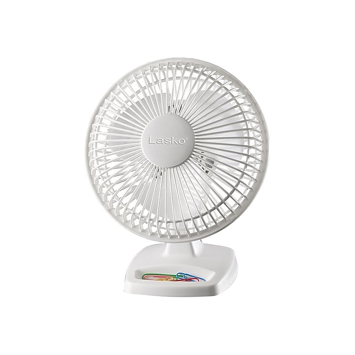 Lasko 6-inch 2-Speed Desk Fan, White (2002W) | Staples