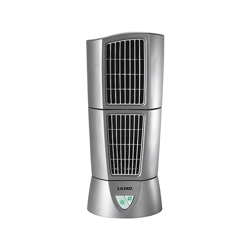 Lasko Platinum Desktop Wind 14"H 3-Speed Oscillating Tower Fan, Gray (4910) image 1