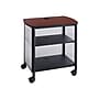Safco Impromptu 2-Shelf Metal Mobile Printer Stand with Lockable Wheels, Black/Cherry (1857BL)~#|#~sp43814902_sc7