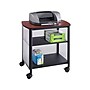 Safco Impromptu 2-Shelf Metal Mobile Printer Stand with Lockable Wheels, Black/Cherry (1857BL)~#|#~sp43814903_sc7