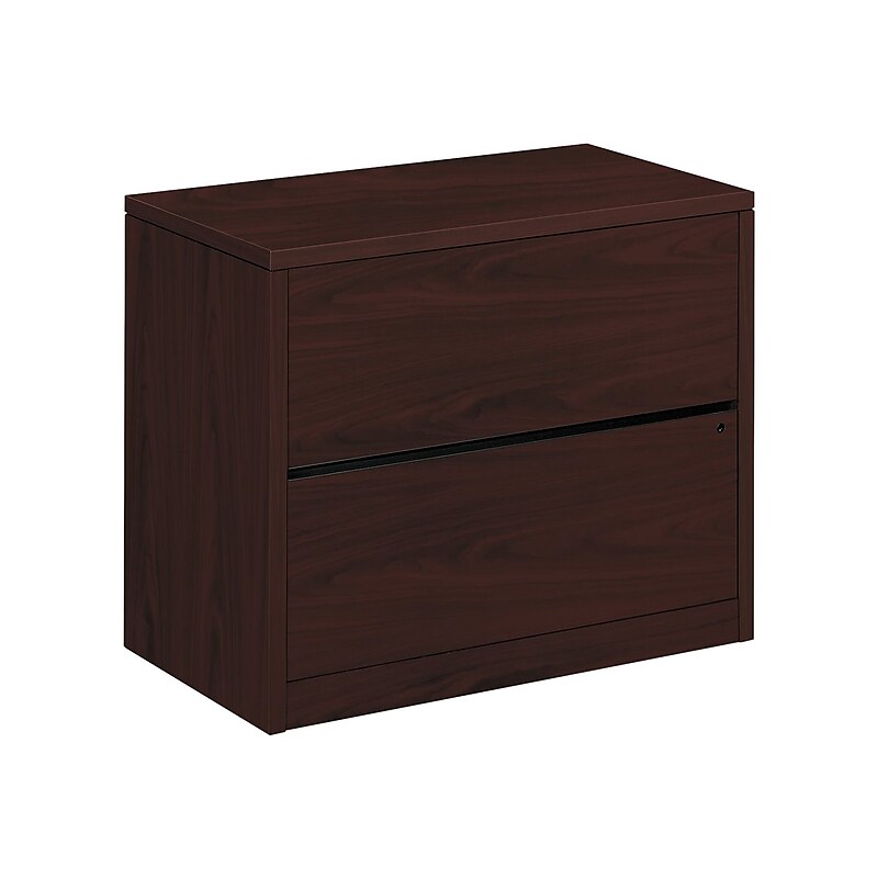 HON 10500 Series 2-Drawer Lateral File Cabinet, Locking, Letter/Legal, Mahogany, 36"W (H10563.NN) image 1