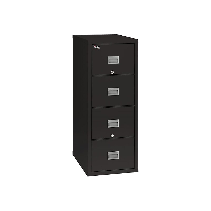 FireKing Patriot 4-Drawer Vertical File Cabinet, Fire Resistant, Letter/Legal, Black, 25"D INSIDE (4P1825-CBL) image 1