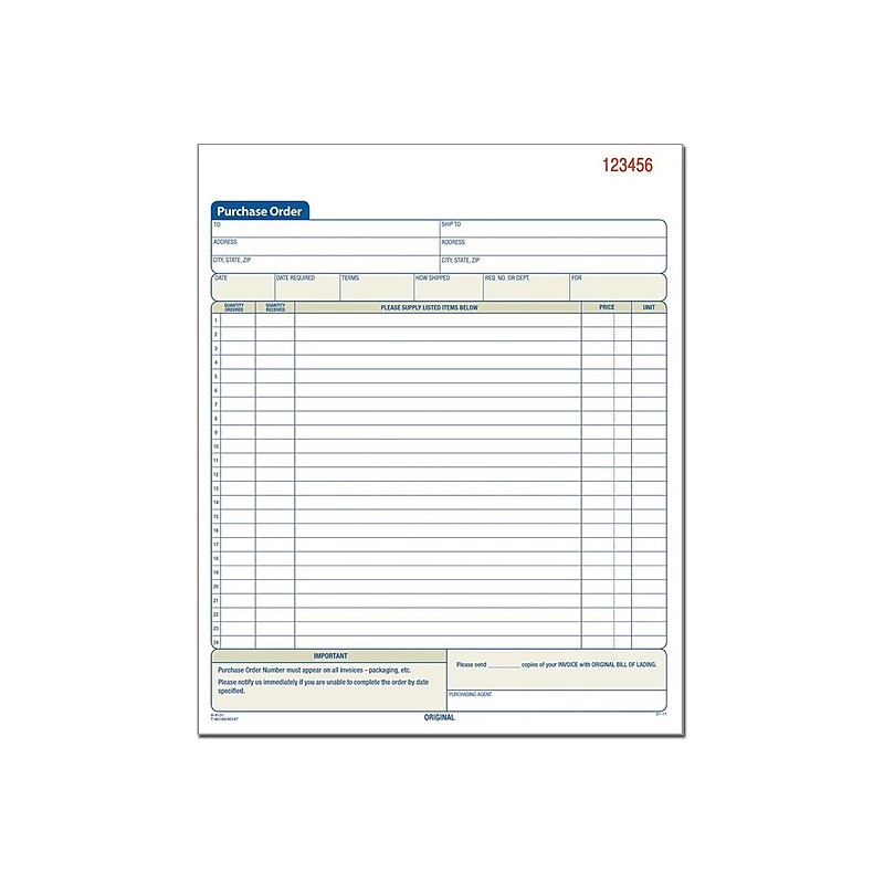 TOPS 2-Part Carbonless Purchase Requisitions, 10.69"L x 8.38"W, 50 Sets/Book (46146) image 1