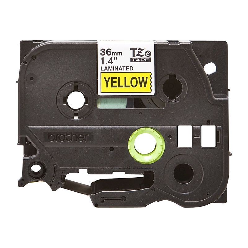 Brother P-touch TZe-661 Laminated Label Maker Tape, 1-1/2" x 26-2/10', Black On Yellow (TZe-661) image 1